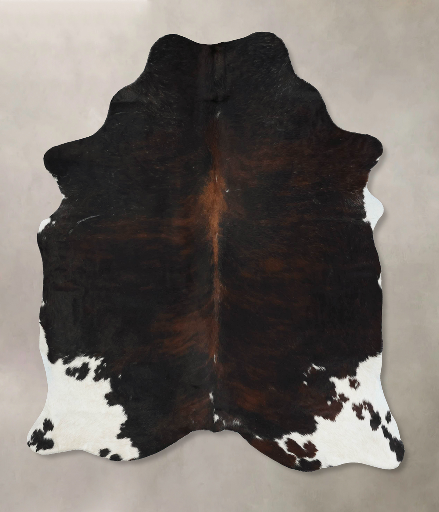 Tricolor X-Large Brazilian Cowhide Rug 7'1"H x 5'8"W #B17183 by Hudson Hides