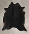 Solid Black X-Large Brazilian Cowhide Rug 7'1