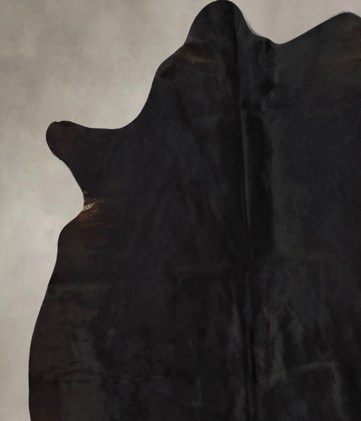 Solid Black X-Large Brazilian Cowhide Rug 7'1"H x 6'1"W #B17185 by Hudson Hides