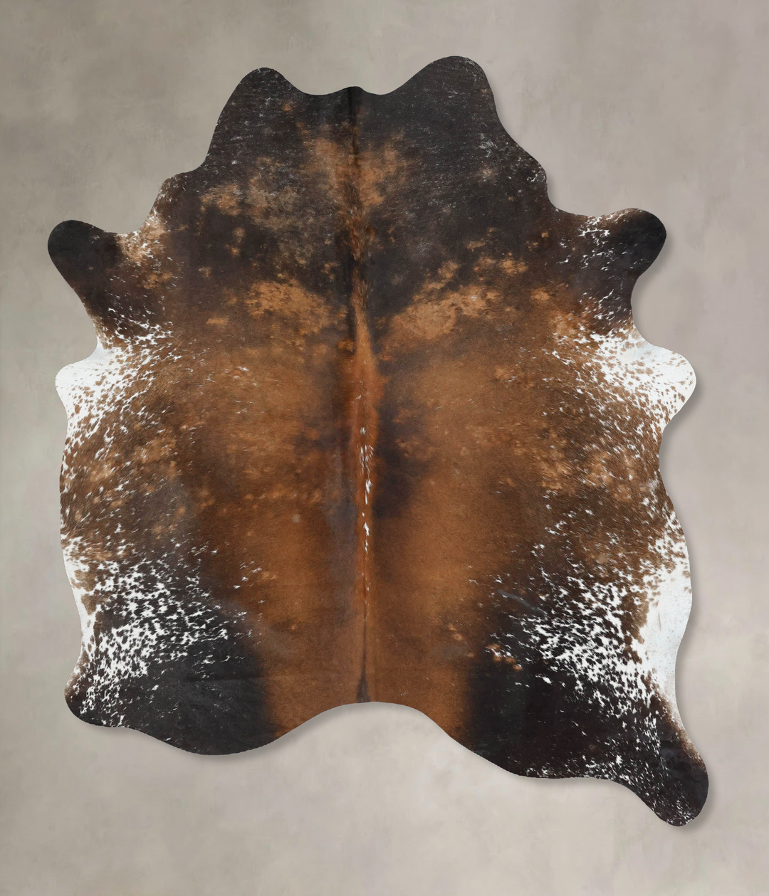 Salt and Pepper Brown X-Large Brazilian Cowhide Rug 7'4"H x 5'10"W #B1