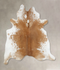 Beige and White XX-Large Brazilian Cowhide Rug 8'4