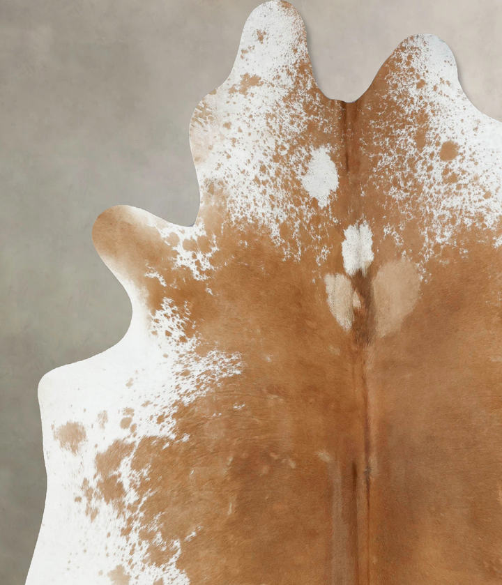 Beige and White XX-Large Brazilian Cowhide Rug 8'4"H x 6'11"W #B17192 by Hudson Hides