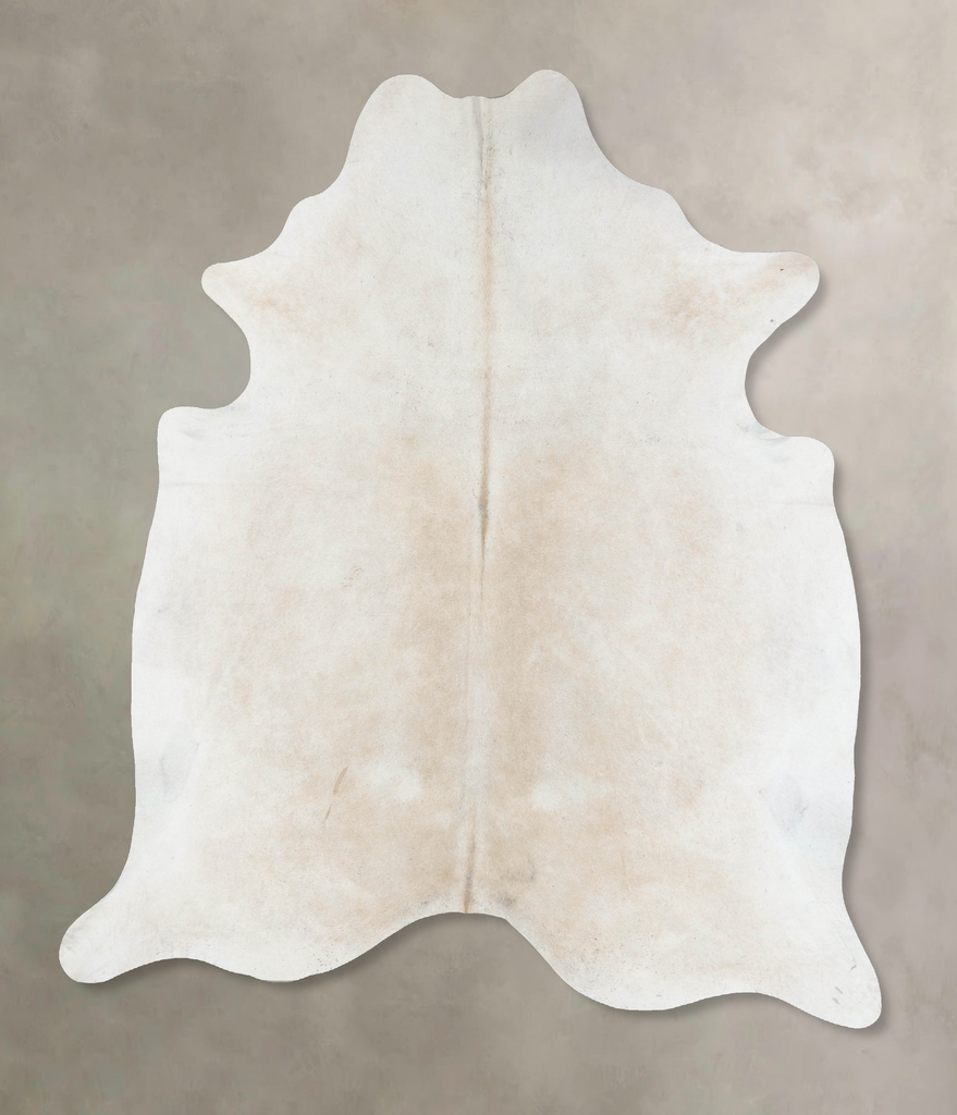 Ivory with Beige XX-Large Brazilian Cowhide Rug 8'5"H x 7'6"W #B17194 by Hudson Hides
