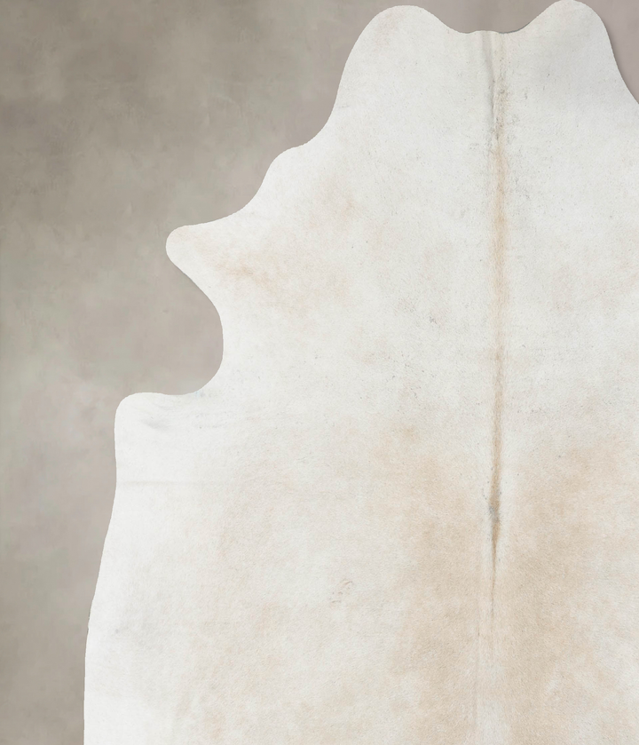 Ivory with Beige XX-Large Brazilian Cowhide Rug 8'5"H x 7'6"W #B17194 by Hudson Hides