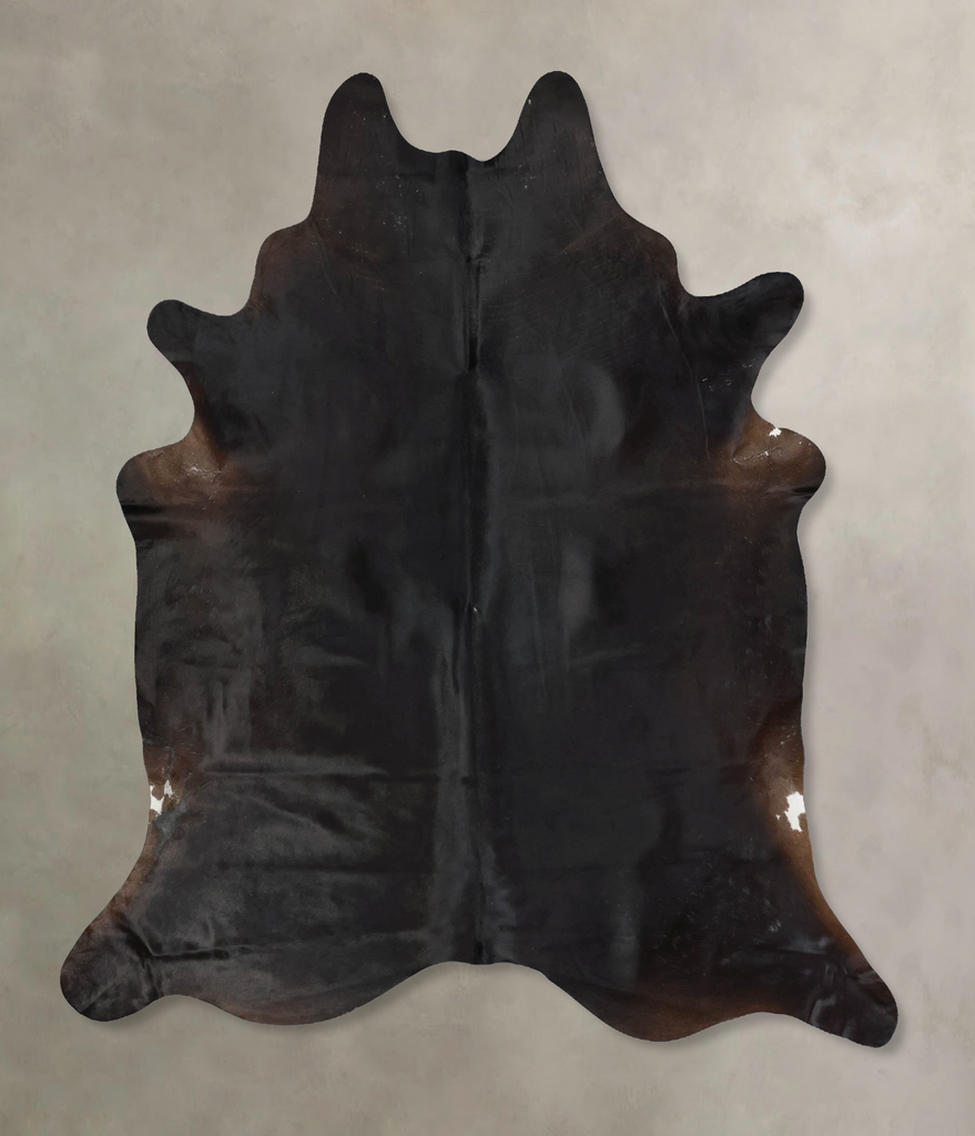 Solid Black XX-Large Brazilian Cowhide Rug 7'8"H x 6'7"W #B17213 by Hudson Hides