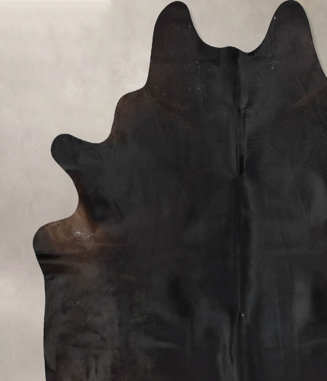 Solid Black XX-Large Brazilian Cowhide Rug 7'8"H x 6'7"W #B17213 by Hu