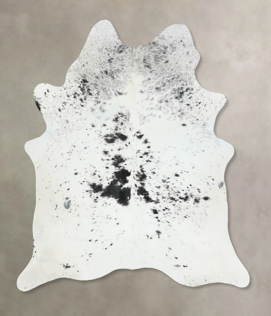 Salt and Pepper Black X-Large Brazilian Cowhide Rug 7'3"H x 6'4"W #B17214 by Hudson Hides