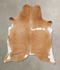 Beige and White X-Large Brazilian Cowhide Rug 7'3
