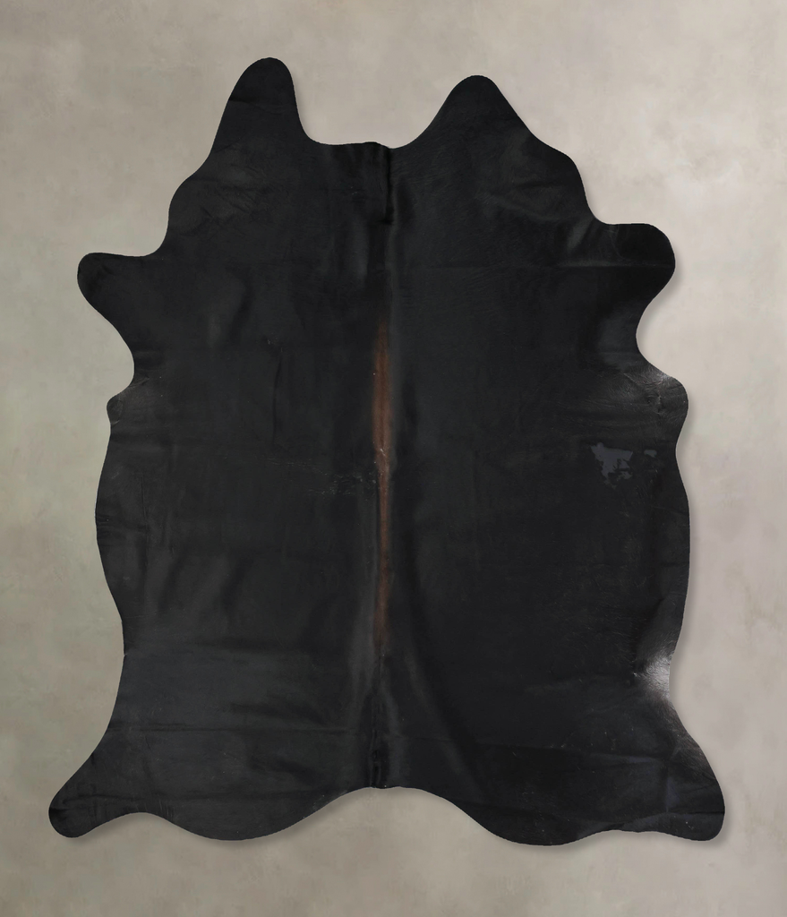 Solid Black XX-Large Brazilian Cowhide Rug 7'11"H x 6'9"W #B17228 by Hudson Hides
