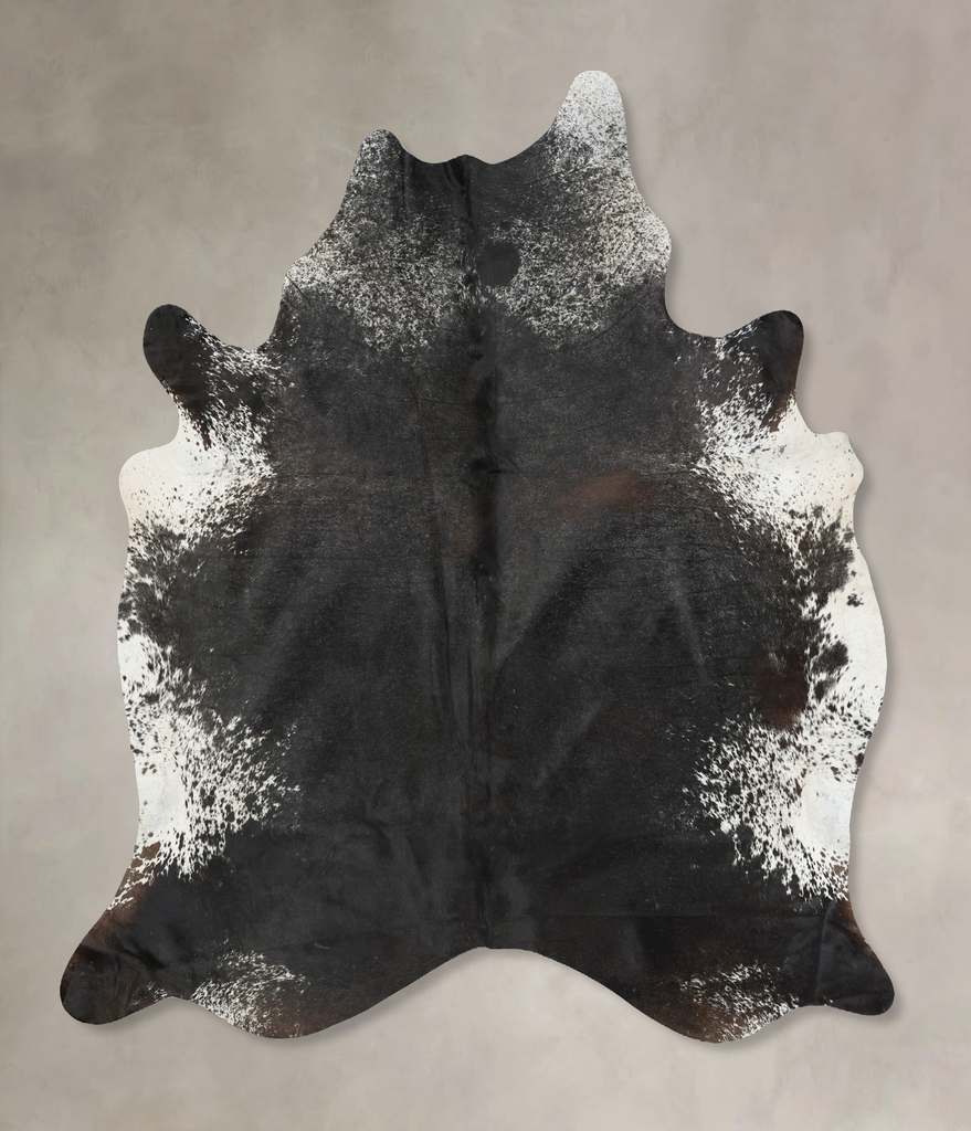Salt and Pepper Black XX-Large Brazilian Cowhide Rug 7'11"H x 6'9"W #B17232 by Hudson Hides