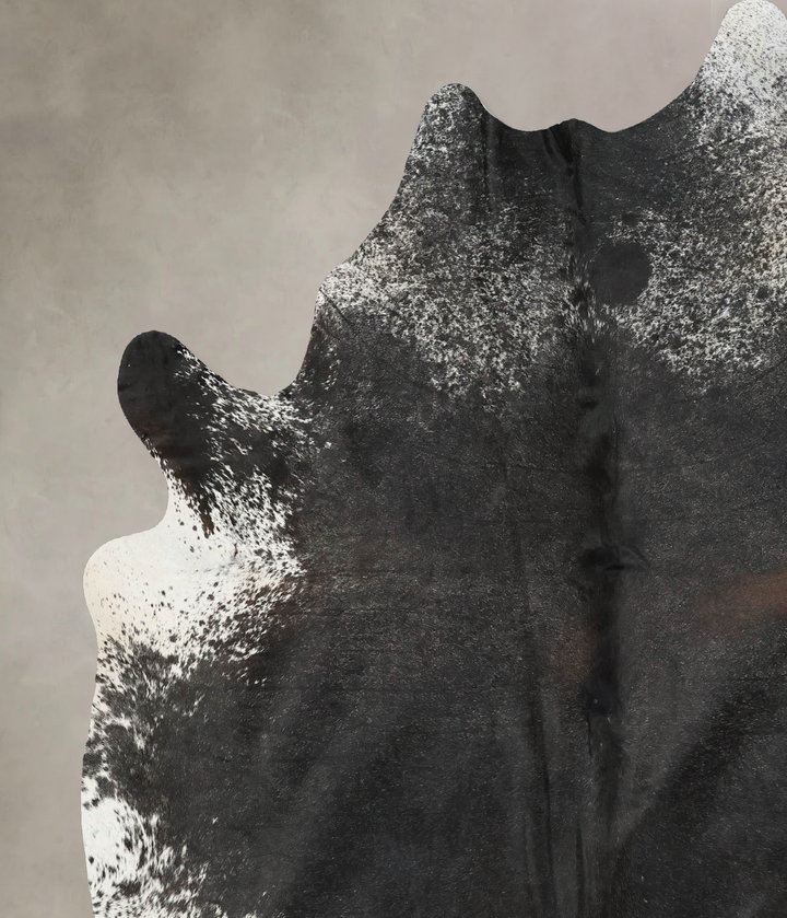 Salt and Pepper Black XX-Large Brazilian Cowhide Rug 7'11"H x 6'9"W #B17232 by Hudson Hides