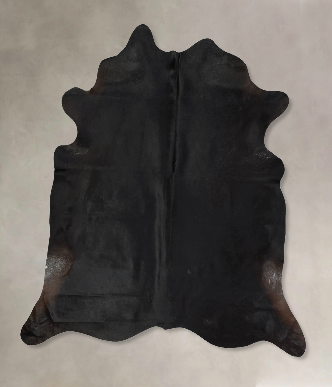 Solid Black X-Large Brazilian Cowhide Rug 7'3"H x 6'10"W #B17240 by Hu