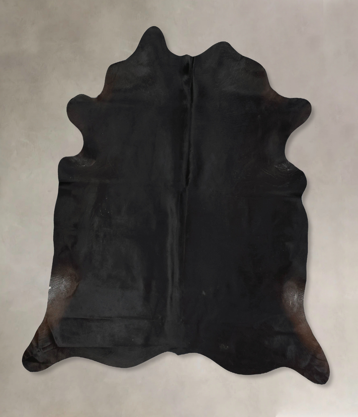 Solid Black X-Large Brazilian Cowhide Rug 7'3"H x 6'10"W #B17240 by Hudson Hides