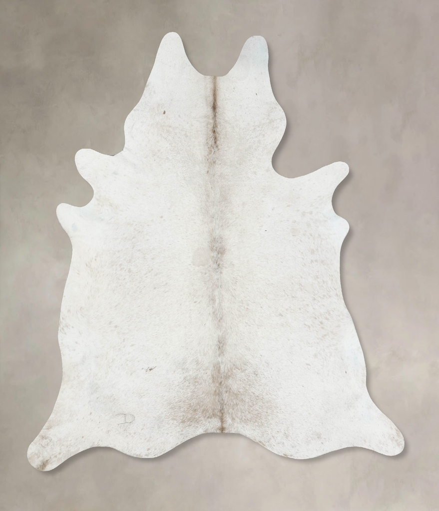 Ivory with Beige XX-Large Brazilian Cowhide Rug 8'0"H x 7'0"W #B17243 by Hudson Hides