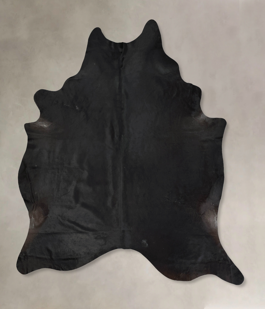 Solid Black XX-Large Brazilian Cowhide Rug 9'0"H x 7'4"W #B17248 by Hudson Hides