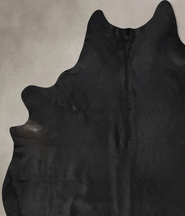 Solid Black XX-Large Brazilian Cowhide Rug 9'0"H x 7'4"W #B17248 by Hudson Hides