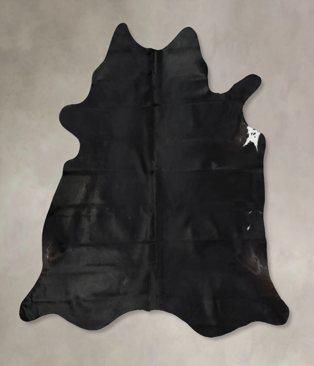 Solid Black X-Large Brazilian Cowhide Rug 7'3"H x 6'9"W #B17251 by Hud