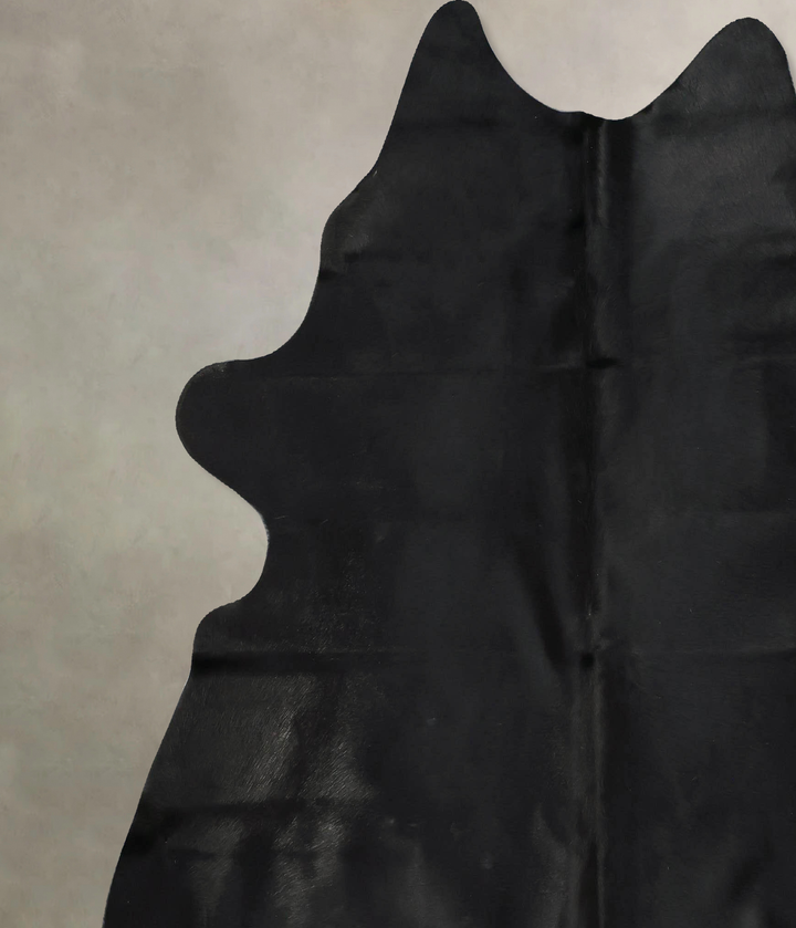 Solid Black X-Large Brazilian Cowhide Rug 7'3"H x 6'9"W #B17251 by Hudson Hides