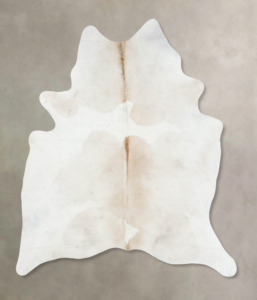 Ivory with Beige XX-Large Brazilian Cowhide Rug 8'2"H x 6'7"W #B17254 by Hudson Hides