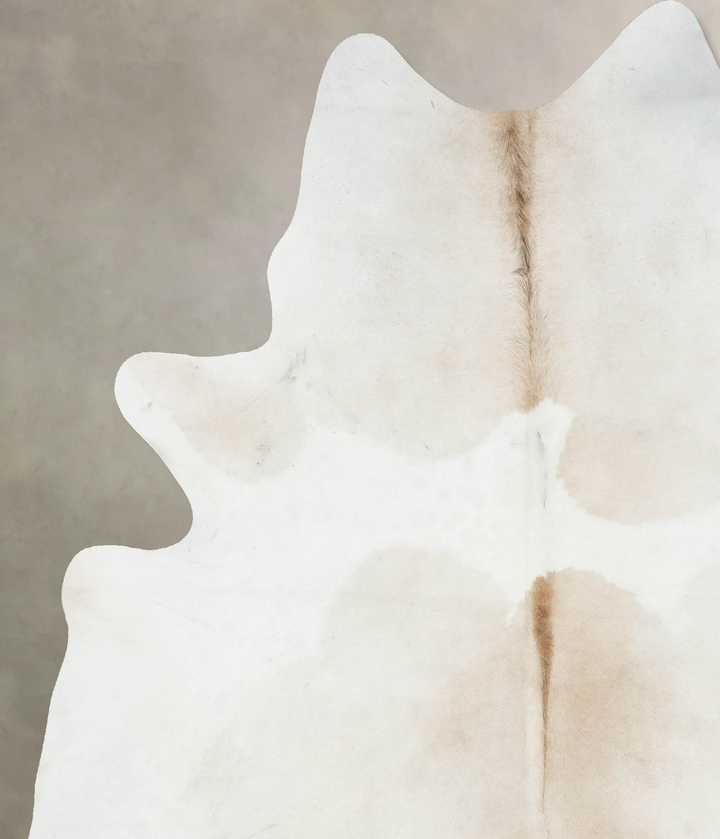 Ivory with Beige XX-Large Brazilian Cowhide Rug 8'2"H x 6'7"W #B17254 by Hudson Hides