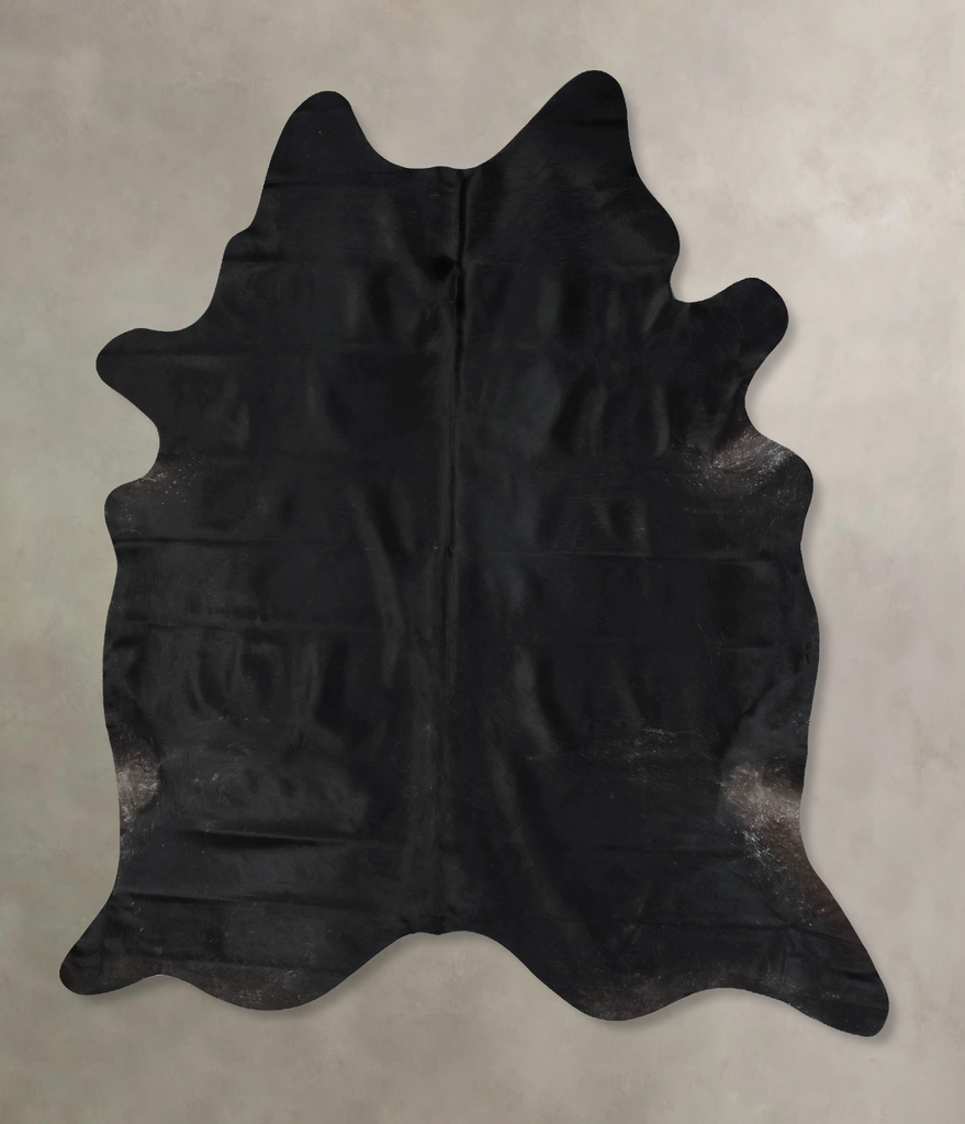 Solid Black XX-Large Brazilian Cowhide Rug 8'7"H x 7'0"W #B17259 by Hudson Hides