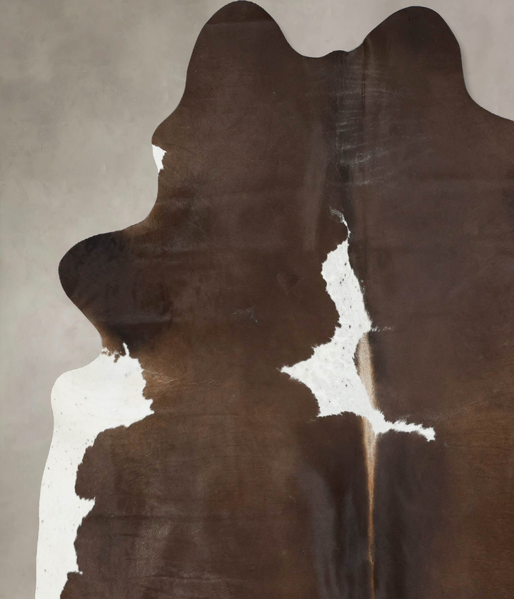 Chocolate and White XX-Large Brazilian Cowhide Rug 8'2"H x 7'3"W #B17265 by Hudson Hides
