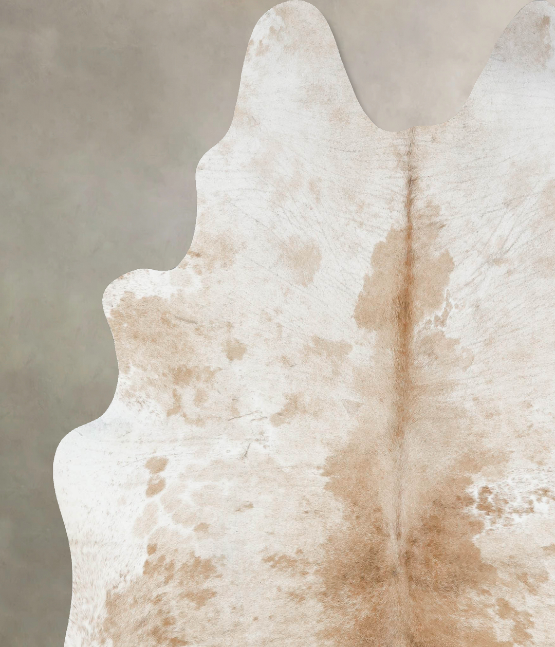 Beige and White XX-Large Brazilian Cowhide Rug 8'0"H x 6'10"W #B17271 