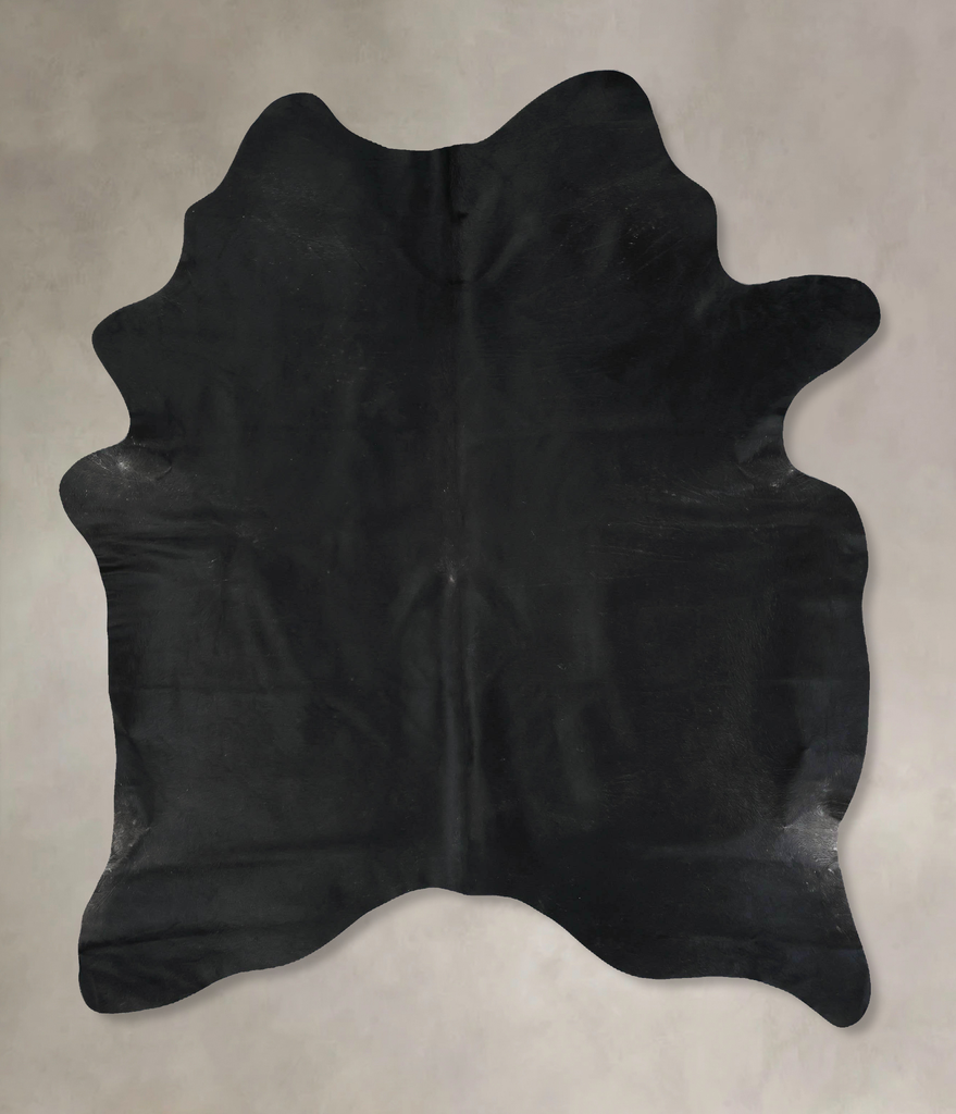 Solid Black X-Large Brazilian Cowhide Rug 7'6"H x 5'11"W #B17273 by Hudson Hides
