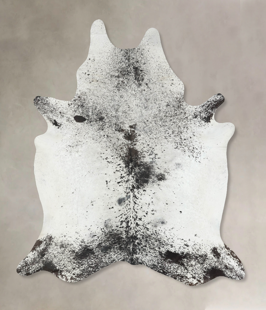 Salt and Pepper Black XX-Large Brazilian Cowhide Rug 8'7"H x 6'11"W #B17274 by Hudson Hides