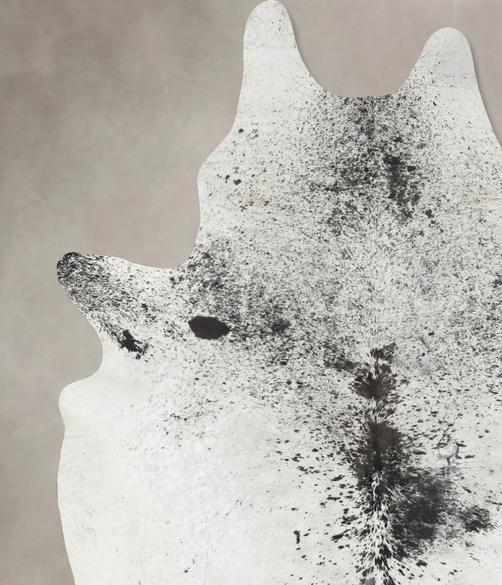 Salt and Pepper Black XX-Large Brazilian Cowhide Rug 8'7"H x 6'11"W #B17274 by Hudson Hides