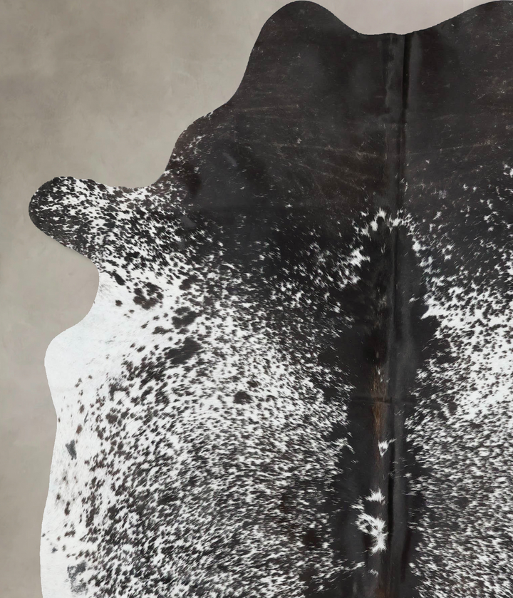 Salt and Pepper Black X-Large Brazilian Cowhide Rug 7'8"H x 6'0"W #B17276 by Hudson Hides