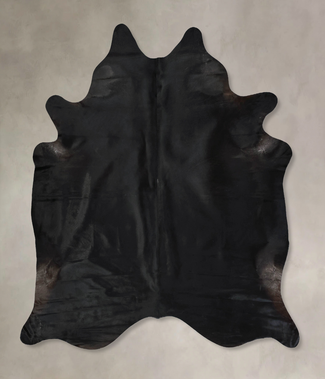Solid Black XX-Large Brazilian Cowhide Rug 7'9"H x 6'11"W #B17280 by H