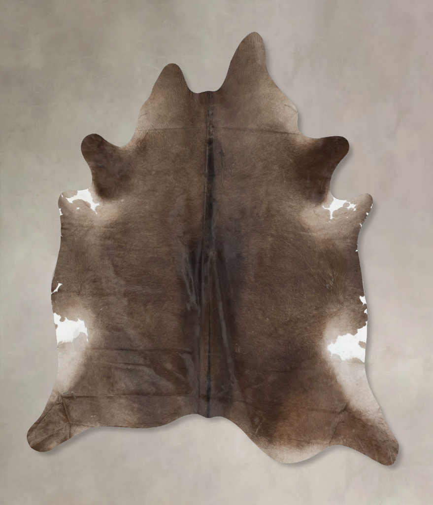 Taupe X-Large Brazilian Cowhide Rug 7'1"H x 6'11"W #B17288 by Hudson Hides