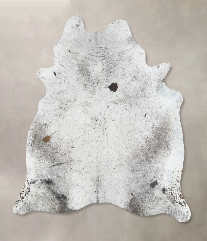 Salt and Pepper Black X-Large Brazilian Cowhide Rug 7'1"H x 6'3"W #B17291 by Hudson Hides