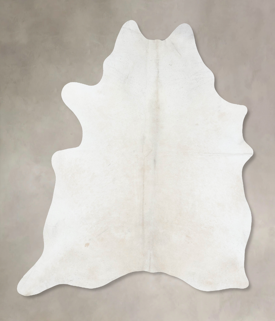 Ivory with Beige X-Large Brazilian Cowhide Rug 7'8"H x 6'2"W #B17302 by Hudson Hides