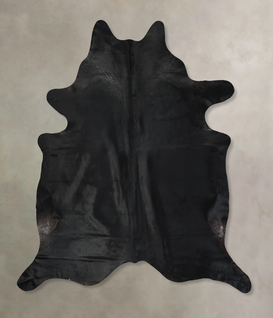 Solid Black XX-Large Brazilian Cowhide Rug 8'7"H x 7'5"W #B17305 by Hudson Hides