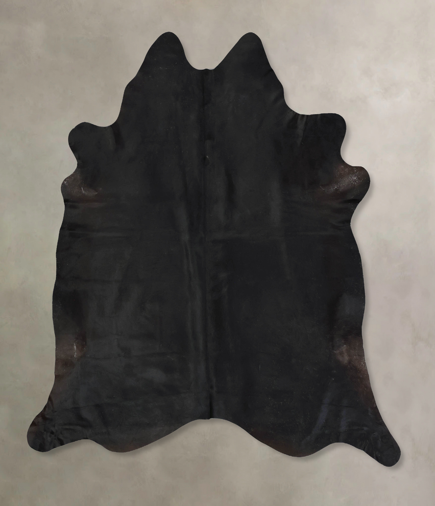 Solid Black XX-Large Brazilian Cowhide Rug 8'2"H x 7'6"W #B17311 by Hudson Hides