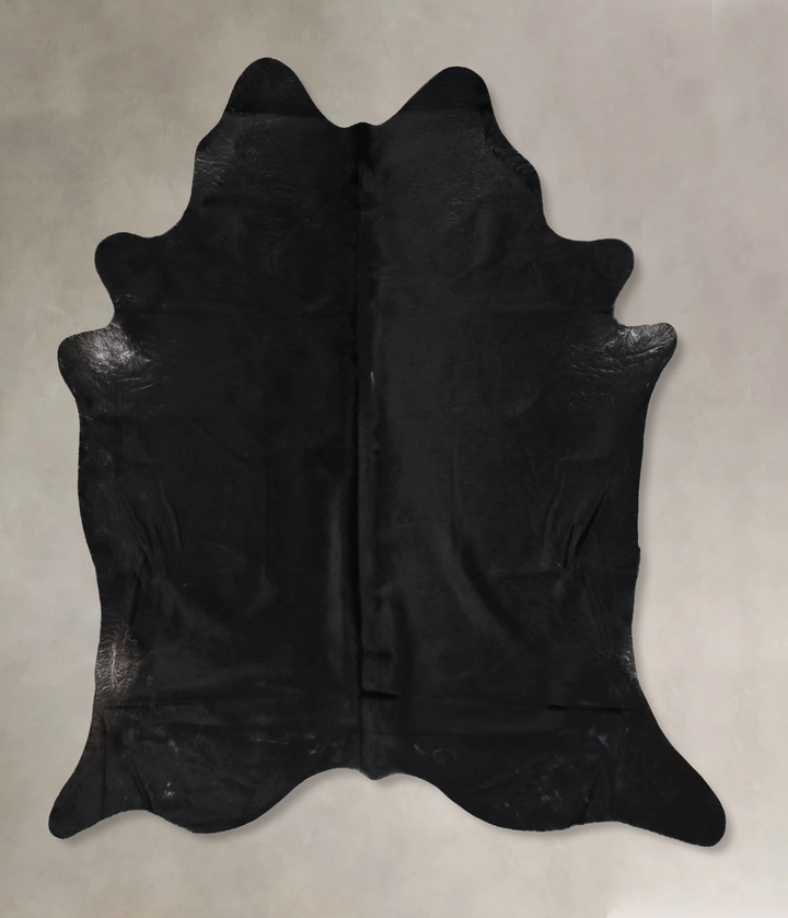 Solid Black XX-Large Brazilian Cowhide Rug 7'6"H x 6'10"W #B17322 by Hudson Hides