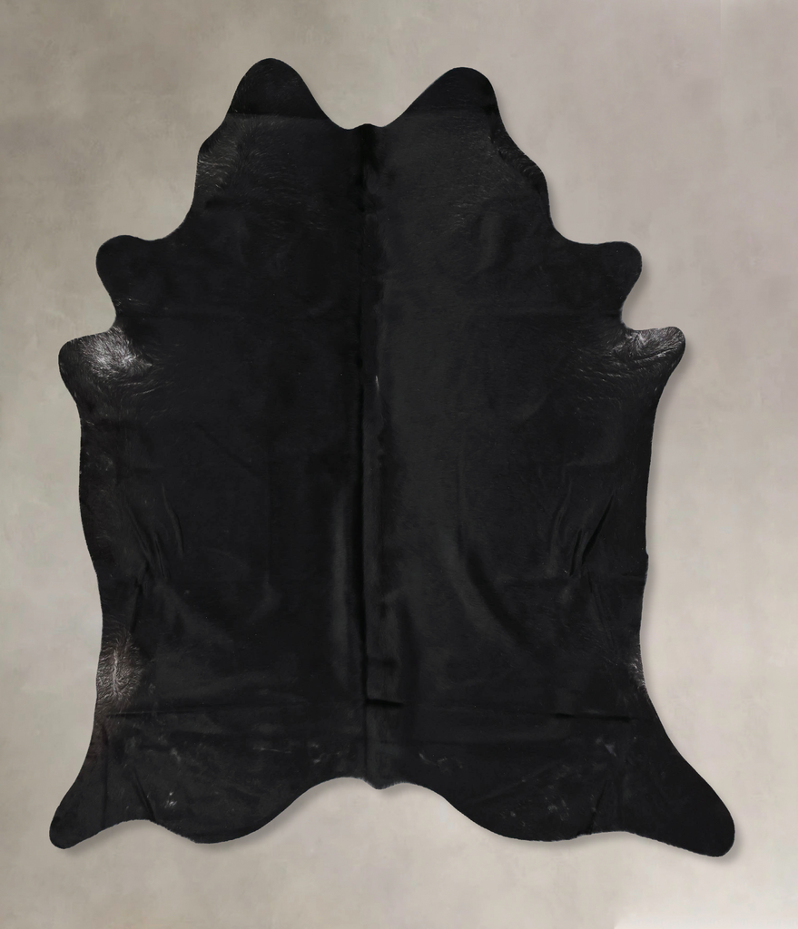 Solid Black XX-Large Brazilian Cowhide Rug 7'6"H x 6'10"W #B17322 by Hudson Hides