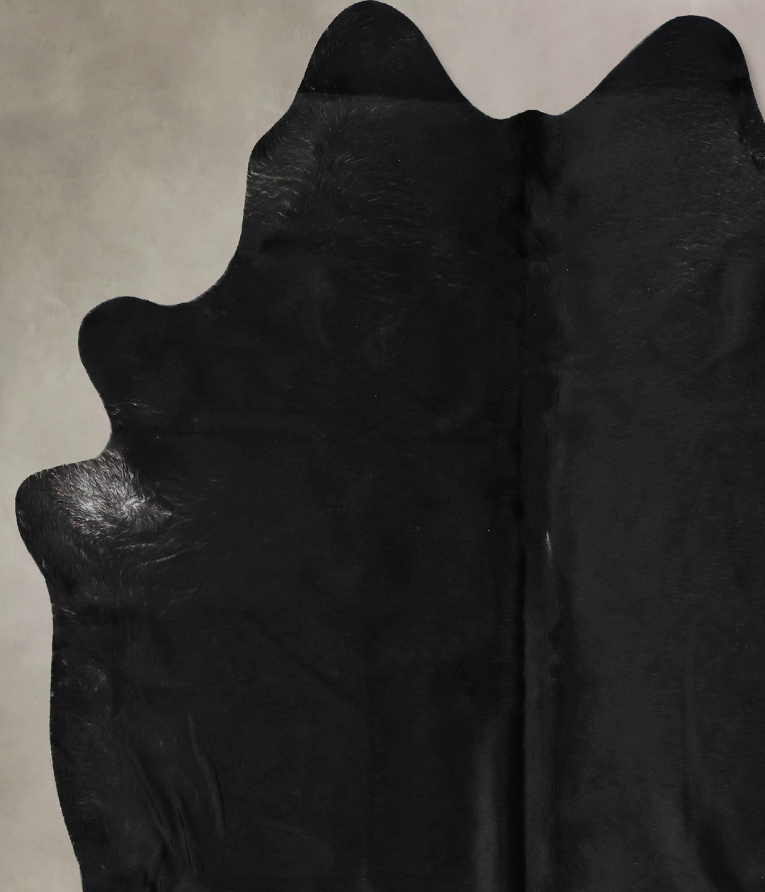 Solid Black XX-Large Brazilian Cowhide Rug 7'6"H x 6'10"W #B17322 by H