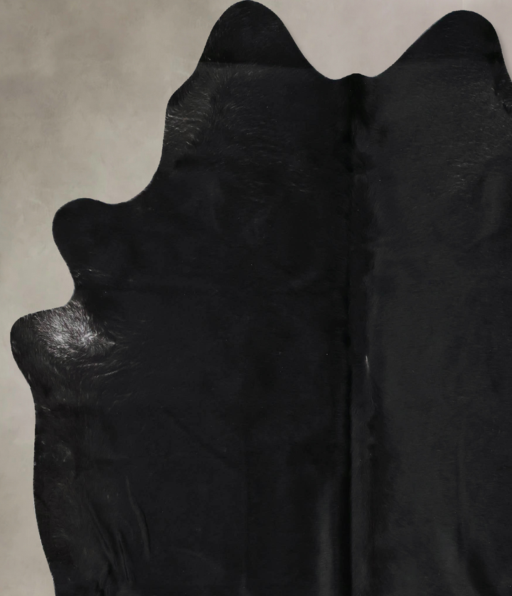 Solid Black XX-Large Brazilian Cowhide Rug 7'6"H x 6'10"W #B17322 by Hudson Hides