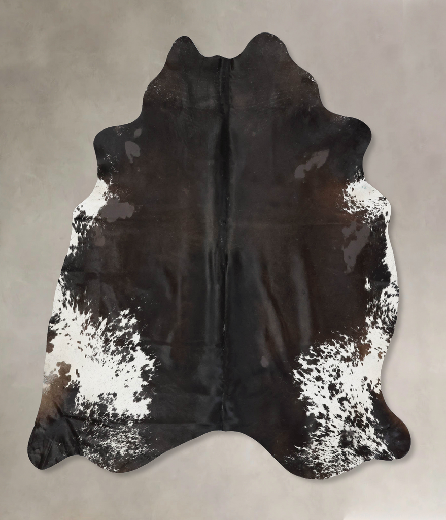 Chocolate and White X-Large Brazilian Cowhide Rug 6'11"H x 6'3"W #B17326 by Hudson Hides