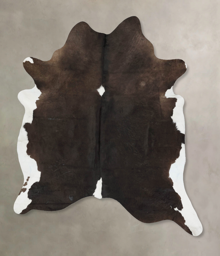 Chocolate and White X-Large Brazilian Cowhide Rug 7'9"H x 6'5"W #B17329 by Hudson Hides