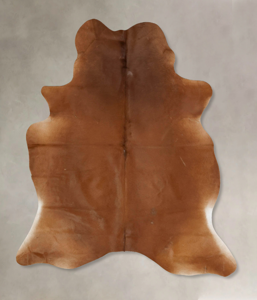 Solid Brown X-Large Brazilian Cowhide Rug 7'2"H x 5'9"W #B17332 by Hudson Hides