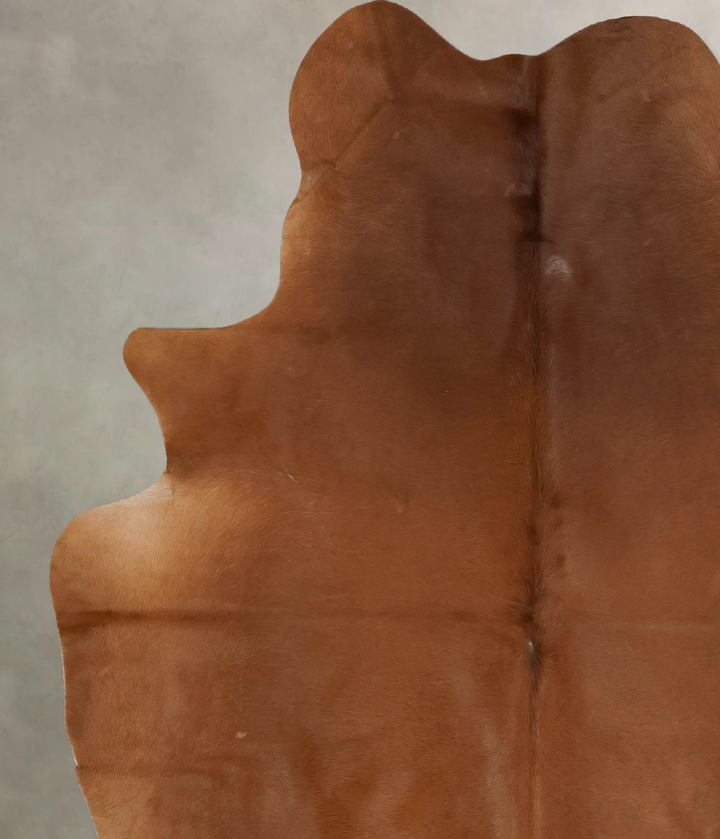 Solid Brown X-Large Brazilian Cowhide Rug 7'2"H x 5'9"W #B17332 by Hudson Hides