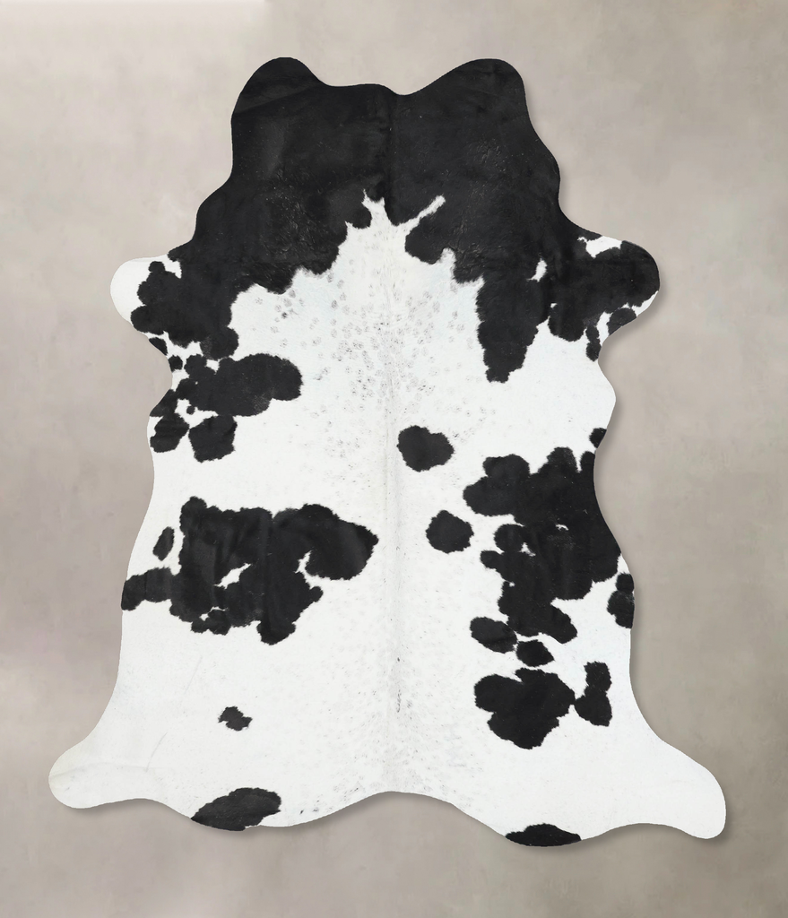 Black and White X-Large Brazilian Cowhide Rug 7'4"H x 5'11"W #B17338 by Hudson Hides