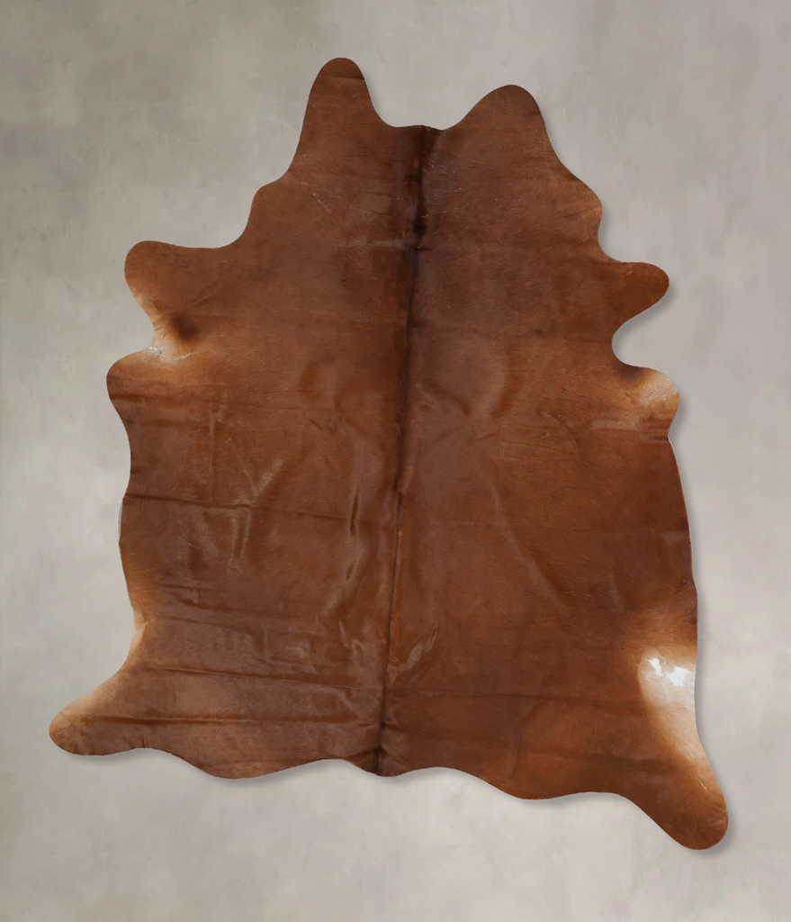 Solid Brown X-Large Brazilian Cowhide Rug 7'8"H x 6'1"W #B17340 by Hudson Hides