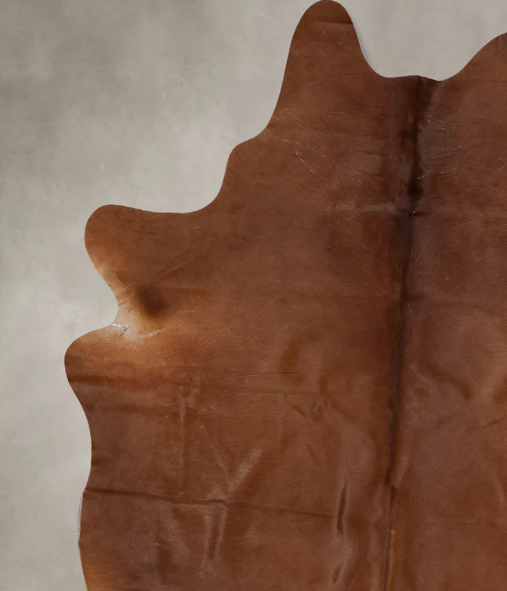 Solid Brown X-Large Brazilian Cowhide Rug 7'8"H x 6'1"W #B17340 by Hudson Hides