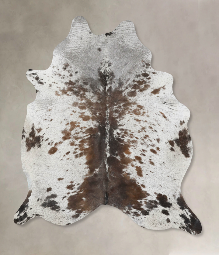 Salt and Pepper Brown X-Large Brazilian Cowhide Rug 7'4"H x 5'9"W #B17343 by Hudson Hides