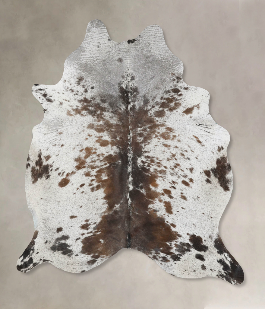 Salt and Pepper Brown X-Large Brazilian Cowhide Rug 7'4"H x 5'9"W #B17343 by Hudson Hides